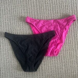 Abercrombie Textured High Rise Bikini Bottoms (2 pack) - Size L